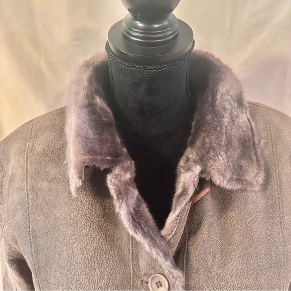 Roper Womens Size Large Brown Leather Cropped Jacket Faux Fur Lining & Trim - Picture 5 of 13